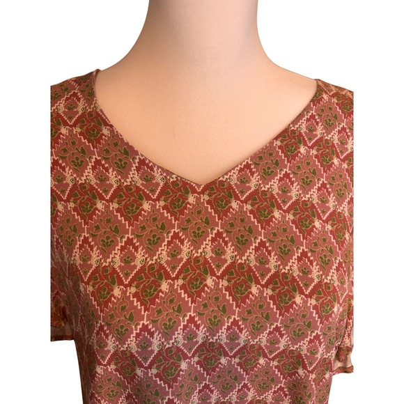 Cottagecore Coldwater Creek Canyon Rose Boho Floral V-Neck Shift Dress SZ 18 NWT - Picture 2 of 11